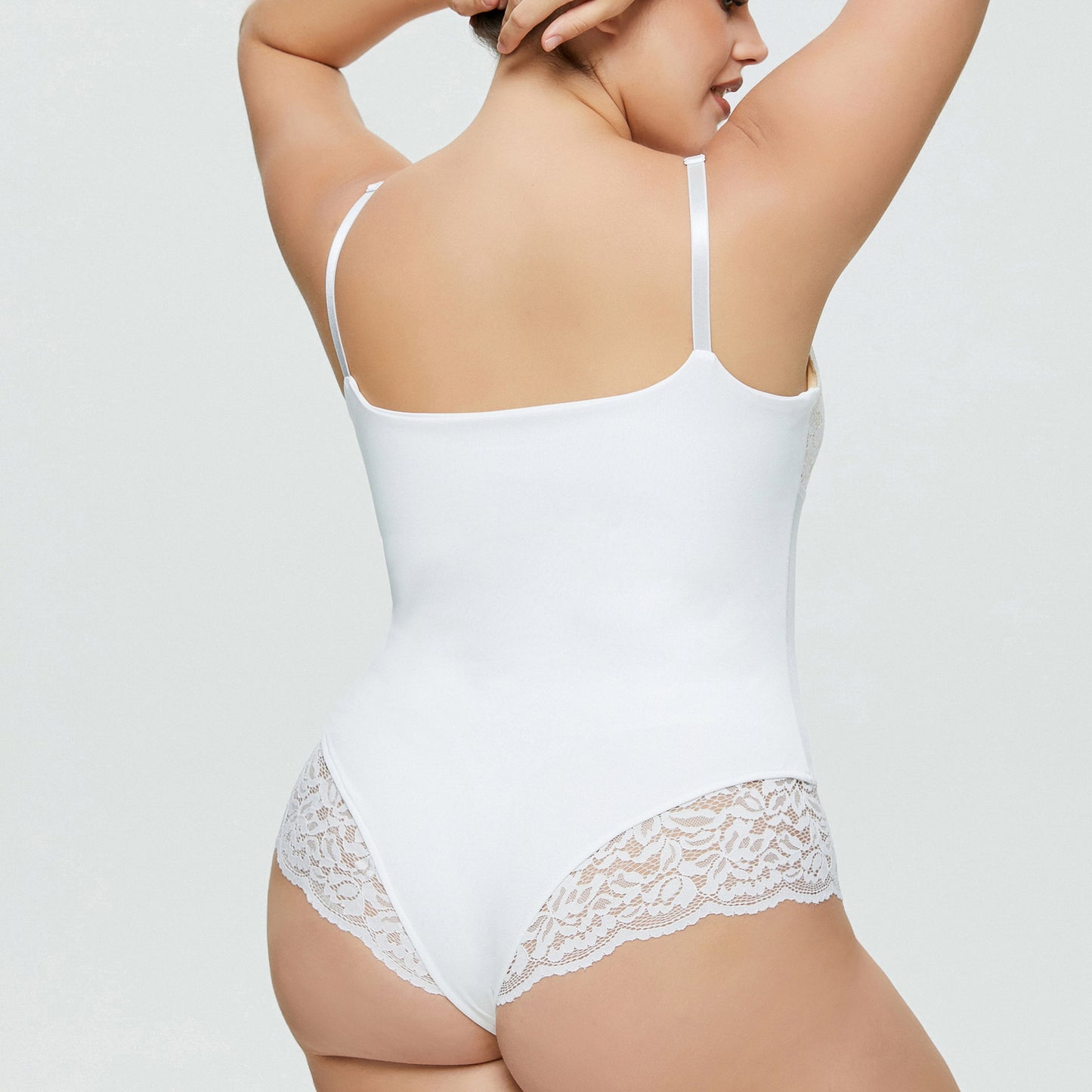 Large Size Bodysuit Sexy Lingerie Lace Stitching Suspender Thong