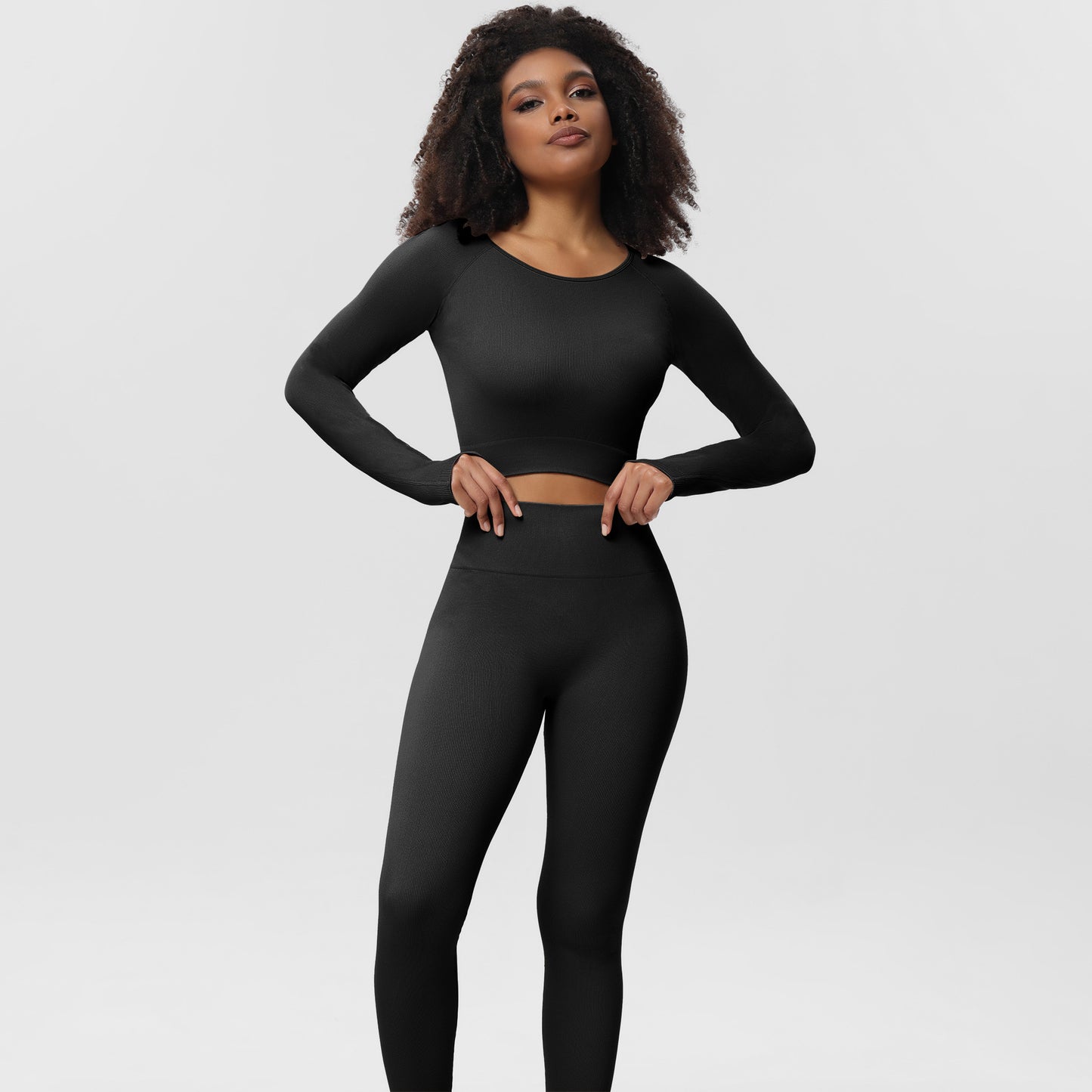 Yoga Clothes Autumn Set Seamless Yoga Pants Sports Vest Yoga Top Long Sleeve Three-piece Fitness Clothes