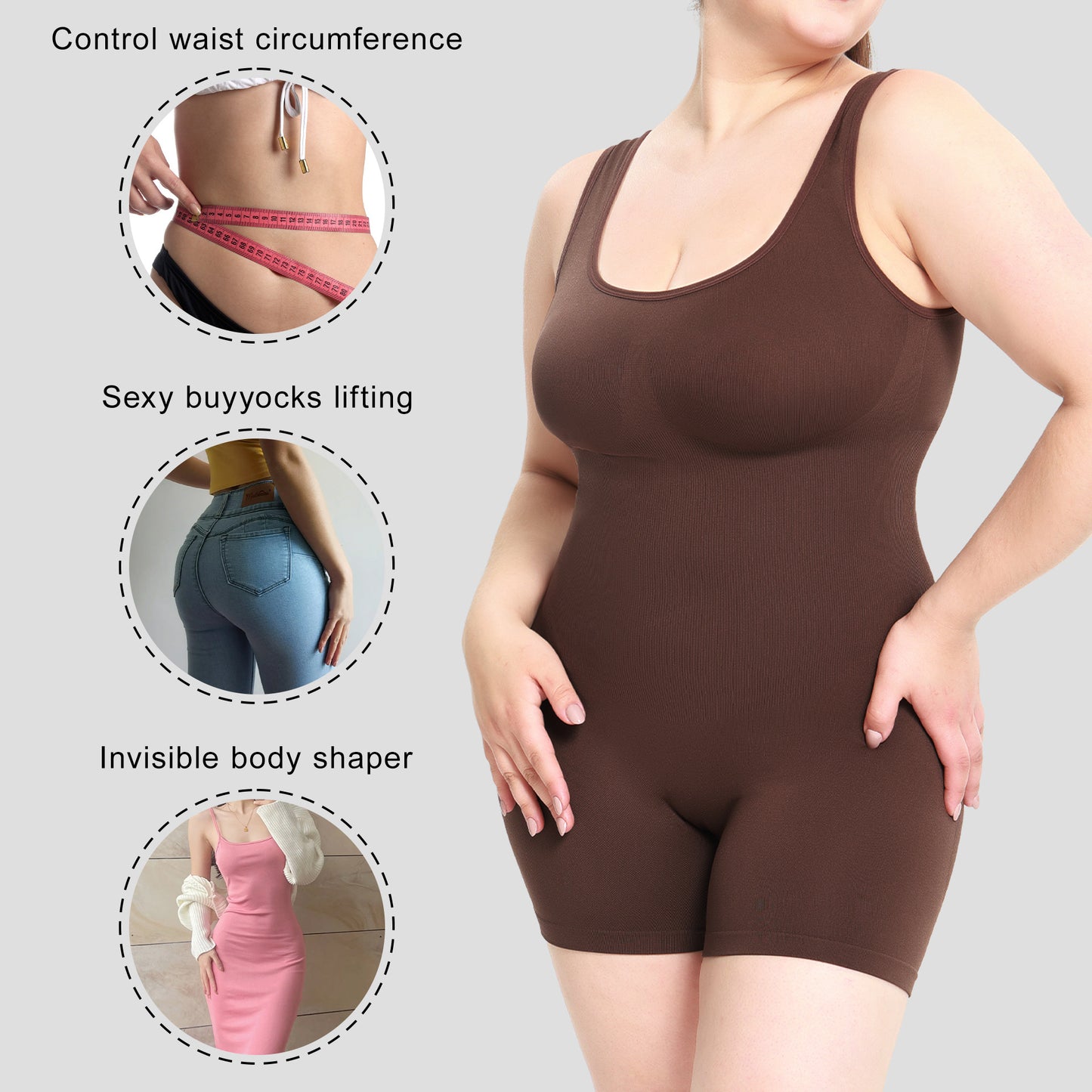 Hot Sale New Arrivals Tank Top High Waist Slimming Shapewear Solid Color Tank Tops Slimming Sheath The Belly Bodysuit Shapewear
