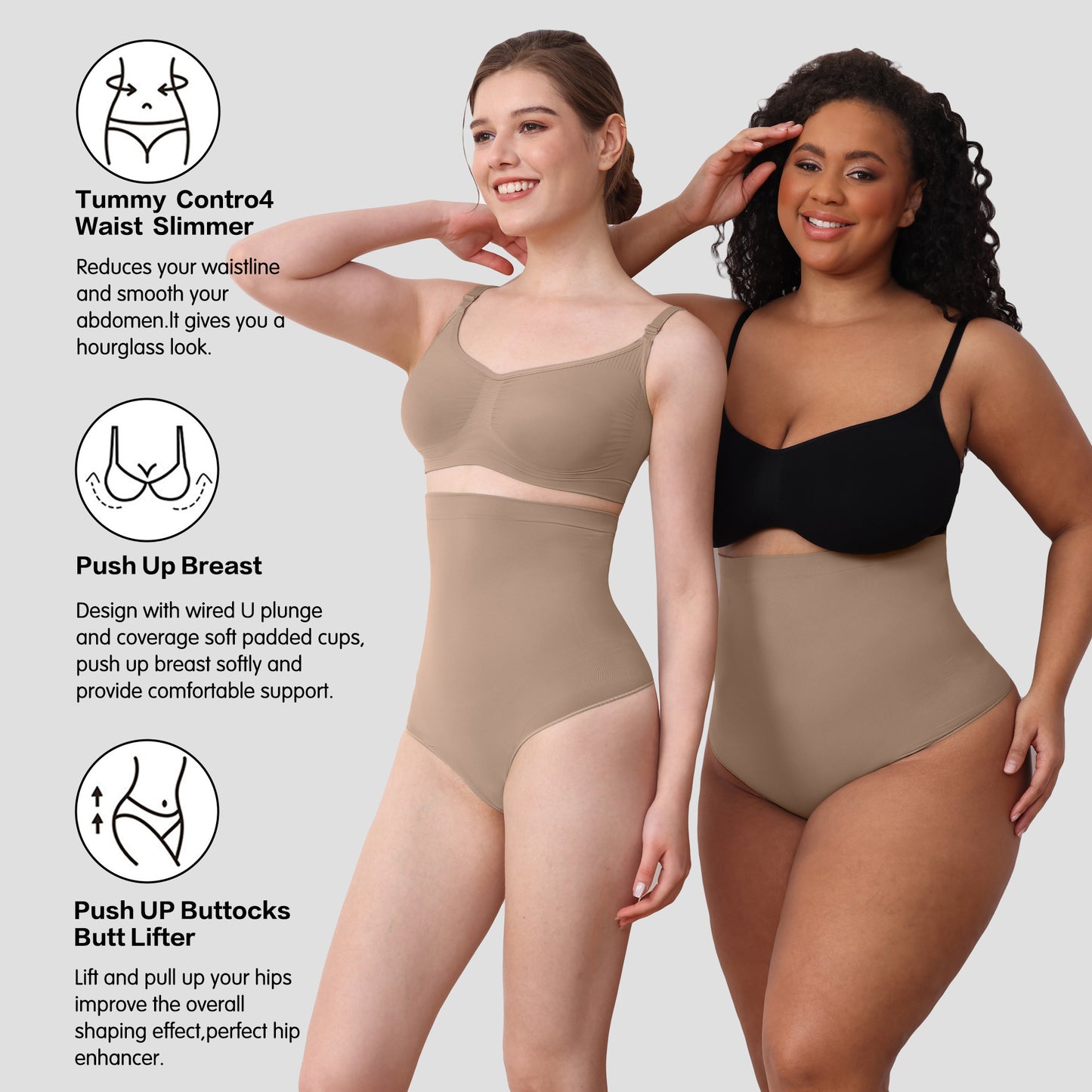 High Waist Tummy Control Panties For Women Body Shaping And Encryption Large Size Thong