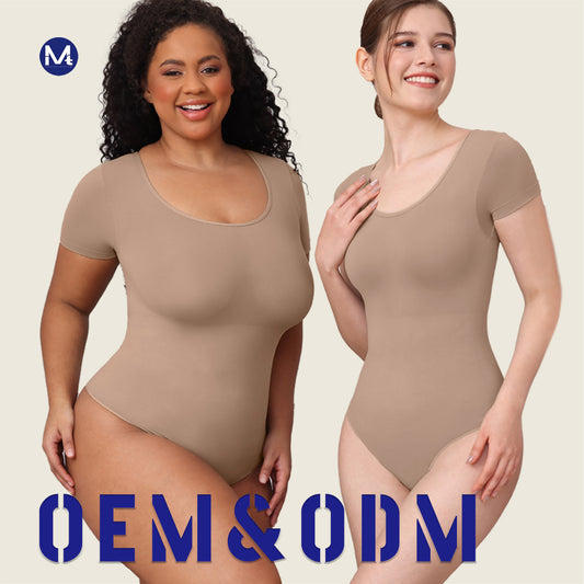 New Style Short Sleeves Hip-lifting  Shapewear Ladies Solid Color Shapers For Women