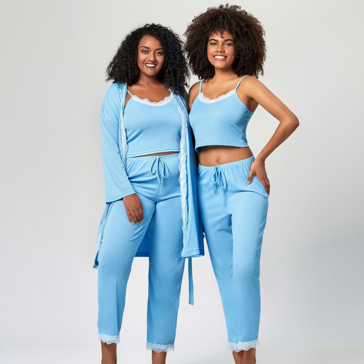 Large Size Summer Pajamas Cool Lace Trim Camisole Pajama Pants Pajamas Set
