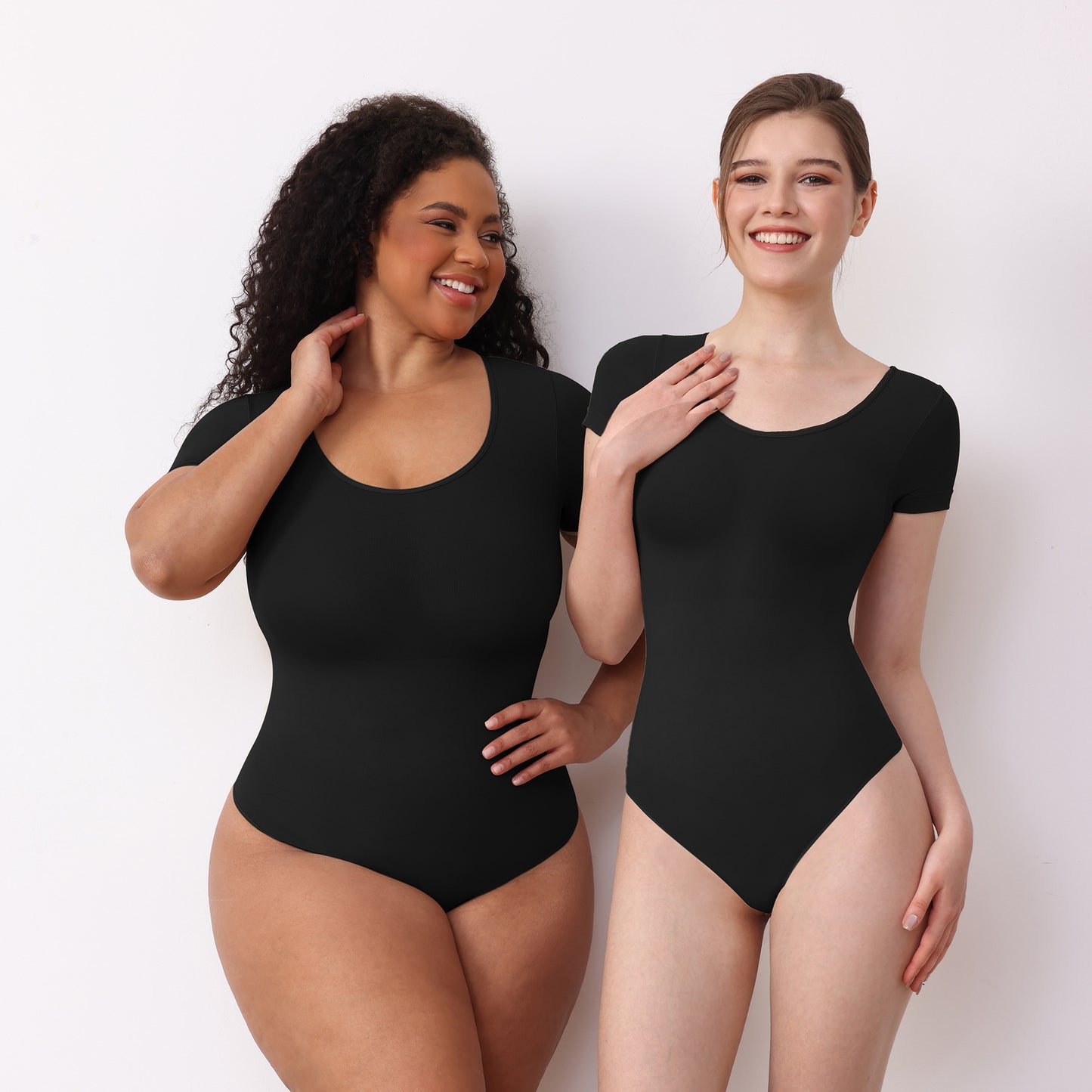 New Style Short Sleeves Hip-lifting  Shapewear Ladies Solid Color Shapers For Women