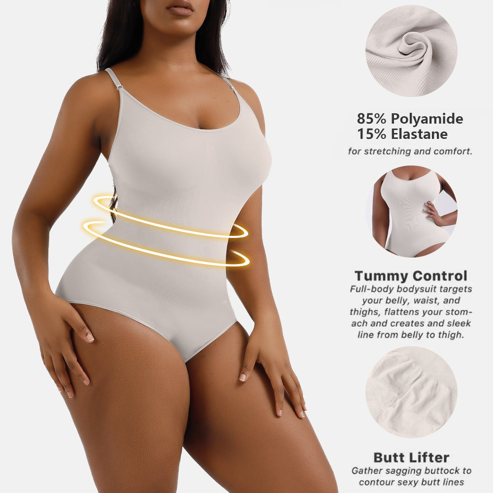 Hot Sale Ready To Ship One-piece Sexy Seamless Body Shapers For Plus Size Women Sleeveless  Shapewear Underwear