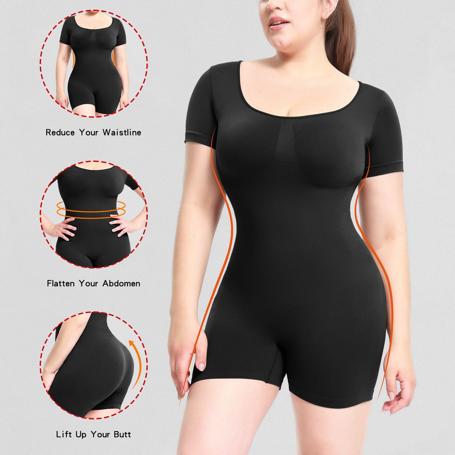 Hot Selling New Arrivals Colombian Girdles Short Sleeves Plus Size Body Shaper For Women Ladies Fullbody Shapewear Bodysuit