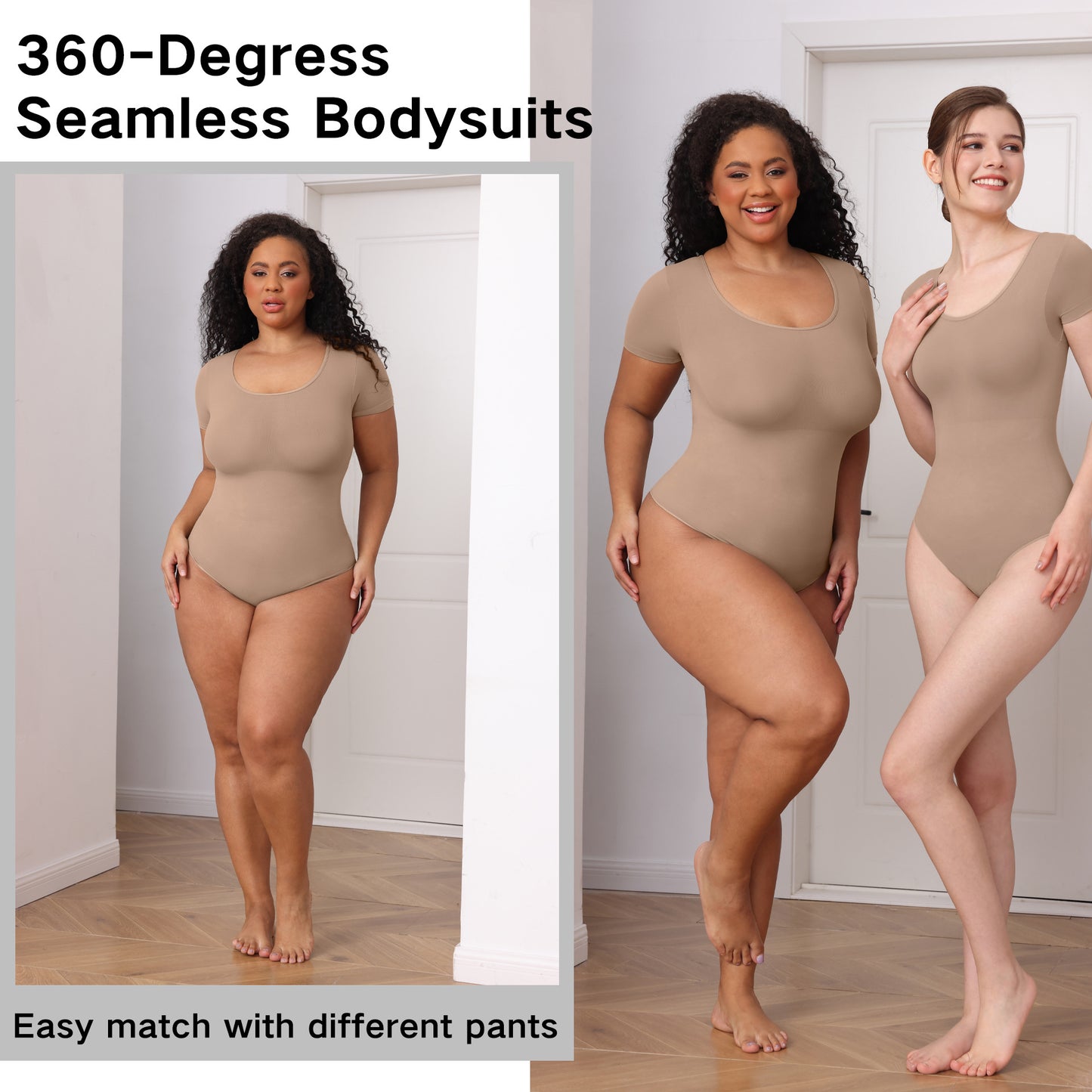 New Style Short Sleeves Hip-lifting  Shapewear Ladies Solid Color Shapers For Women