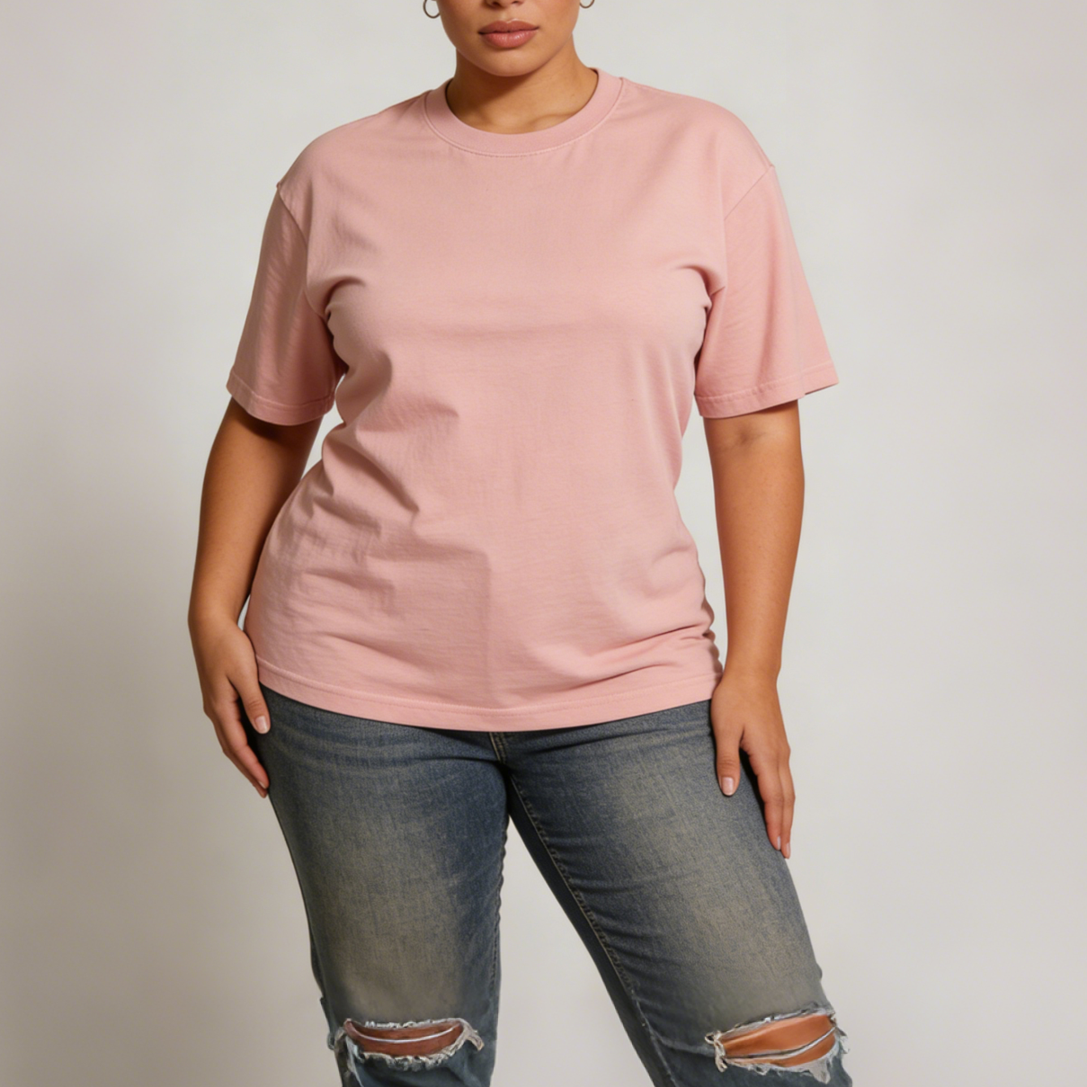 100% Cotton Short-Sleeve Solid Color T-Shirt