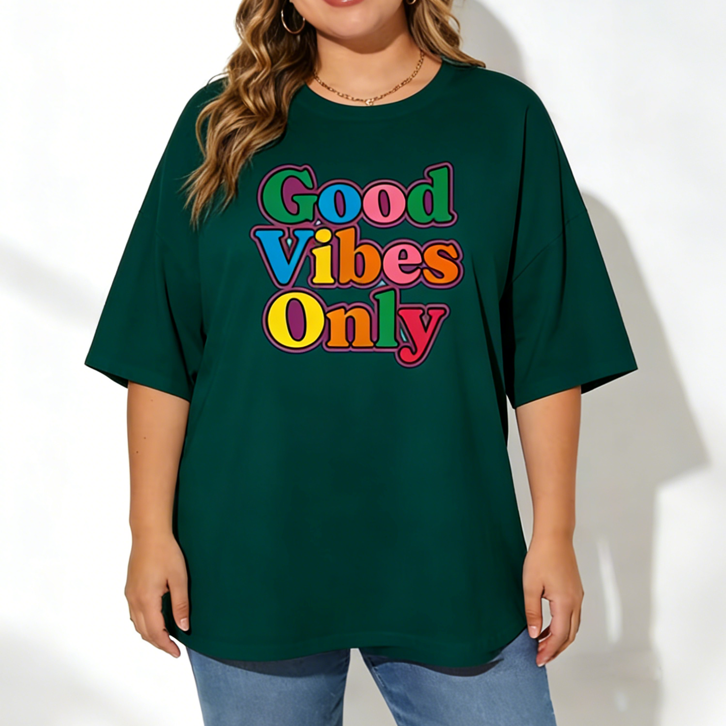 Plus size 100% cotton T-shirt (Contact customer service for custom pattern design)